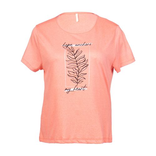 Blusa Feminina Rechsul Plus Size Estampa Floral Salmão/Preto