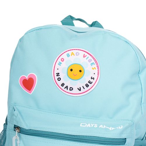 Mochila Unissex Clio Style No Bad Vibes Azul Claro