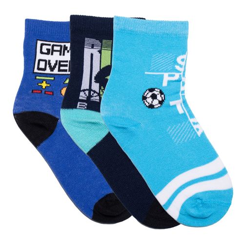 Meia Infantil Selene Kit Estampas Divertidas Azul