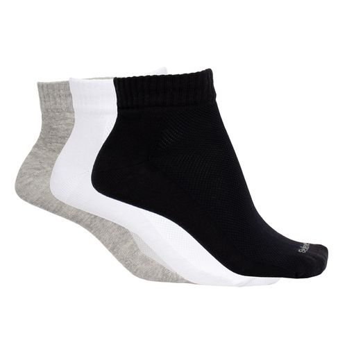 Meia Feminina Selene Kit 3 Pares Preto/Cinza/Branco
