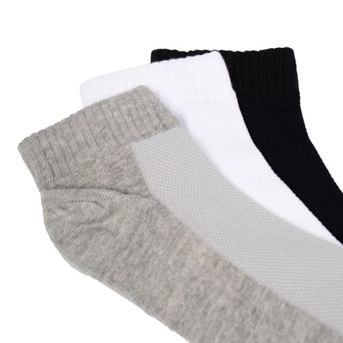 Meia Feminina Selene Kit 3 Pares Preto/Cinza/Branco