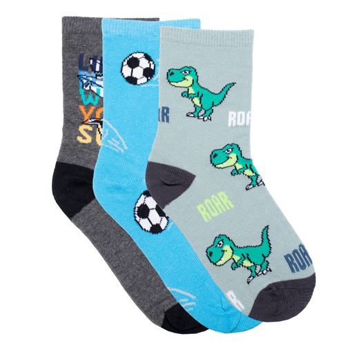 Meia Infantil Selene Kit Estampas Divertidas Verde/Azul