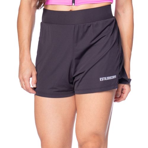 Short Feminino Estilo do Corpo Duplo Preto