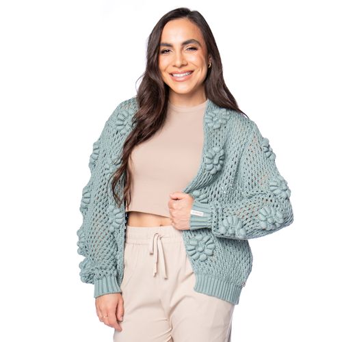 Casaco Feminino Biamar Algodão Ponto Margarida Verde