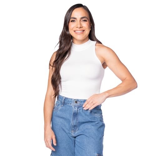 Regata Feminina Sea Surf Canelada Gola Alta Branco