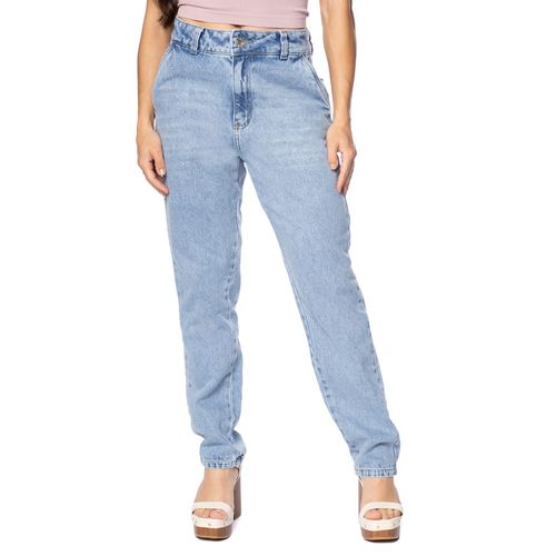 Calça Jeans Feminina Sawary Mom Tradicional Azul