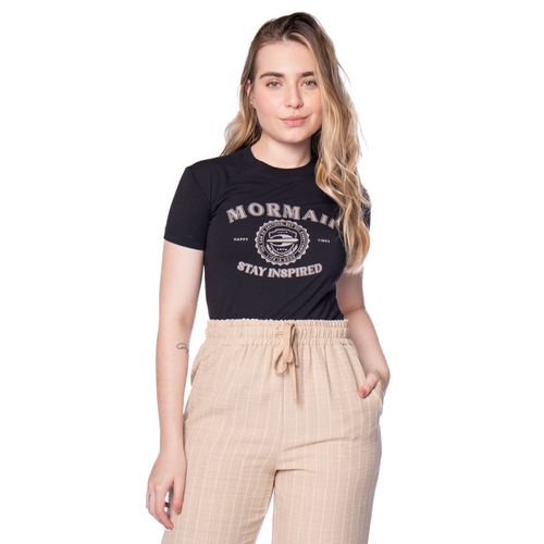Blusa Feminina Baby Tee Mormaii Estampa Frontal Preto