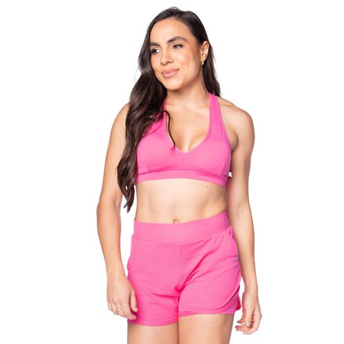 Top Feminino Estilo do Corpo de Malha Nadador Pink