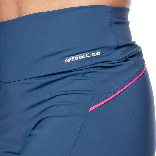 Short Feminino Estilo do Corpo Powerfit Azul/Rosa