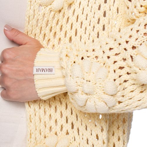 Casaco Feminino Biamar Algodão Ponto Margarida Amarelo