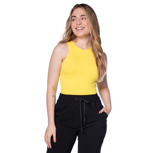 Regata Feminina Sea Surf Canelada Texturizado Amarelo