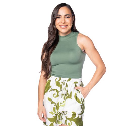 Regata Feminina Sea Surf Canelada Gola Alta Verde