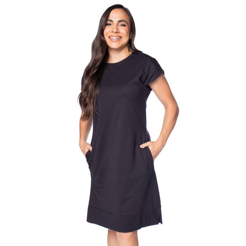 Vestido Feminino Giraffe Curto Fenda Lateral Preto