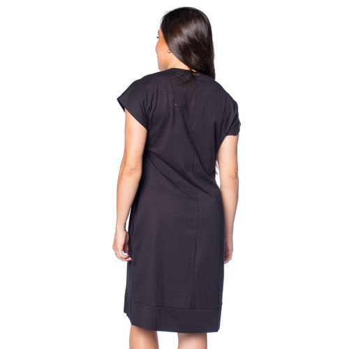 Vestido Feminino Giraffe Curto Fenda Lateral Preto