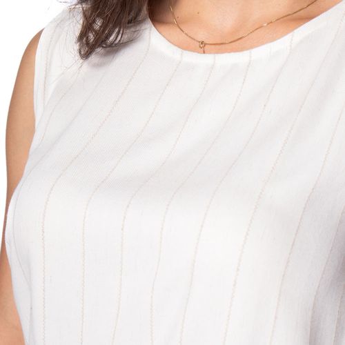 Blusa Feminina Giraffe Listrada Martingale Off White