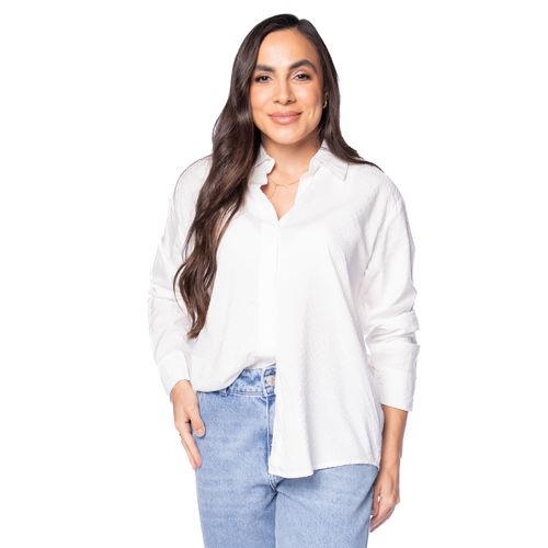 Camisa Feminina Pellini Listrada Manga Longa Branco