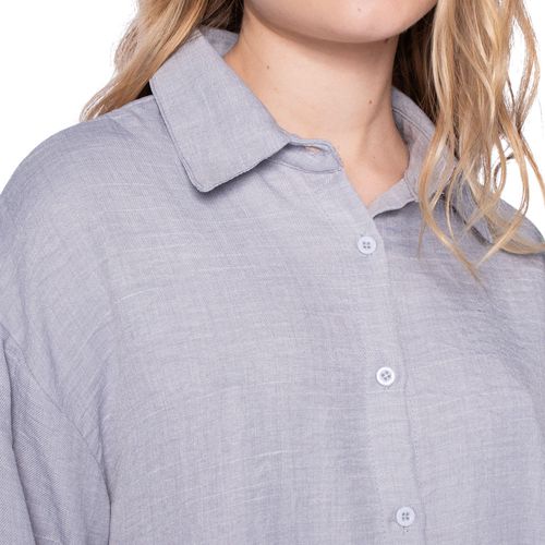 Conjunto Feminino Pellini Camisa e Calça Wide Leg Azul Claro