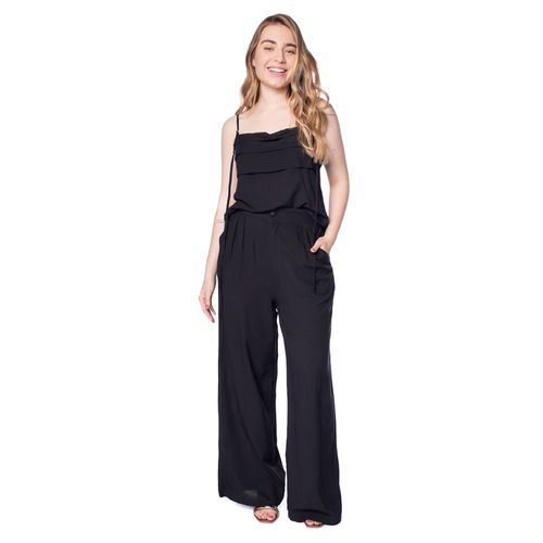 Conjunto Feminino Pellini Babados e Calça Reta Preto