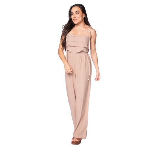 Conjunto Feminino Pellini Babados e Calça Reta Bege Claro