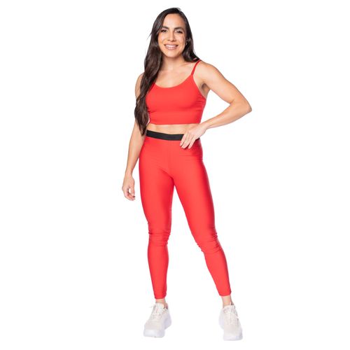 Legging Feminina Fila Train Elastic V Slim Flow Vermelho