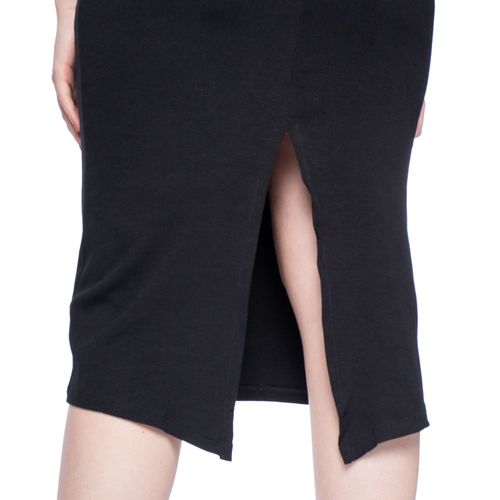 Vestido Midi Feminino Feliny Canelado Preto