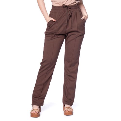 Calça Feminina Pellini Cintura Média Franzida Café