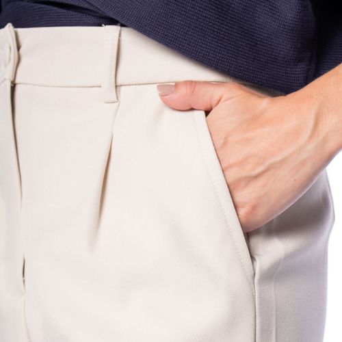 Short Feminino Pellini Alfaiataria Cintura Alta Bege Claro