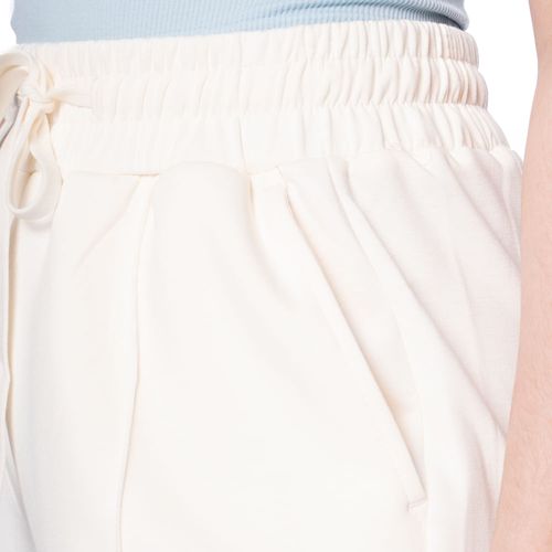Calça Feminina Pellini Cintura Média Franzida Off White