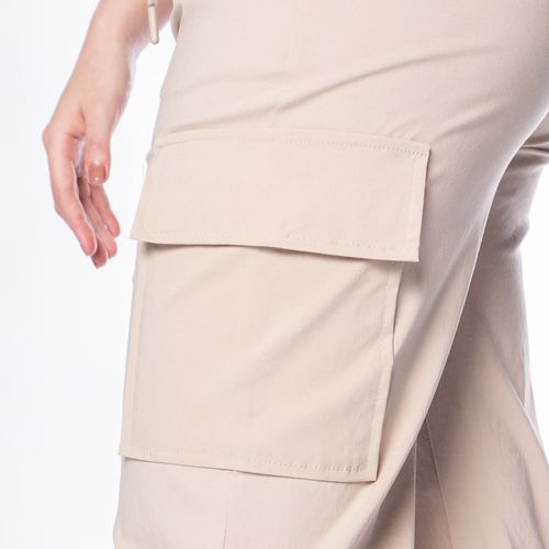 Calça Feminina Facinelli Reta com Bolso Cargo Areia