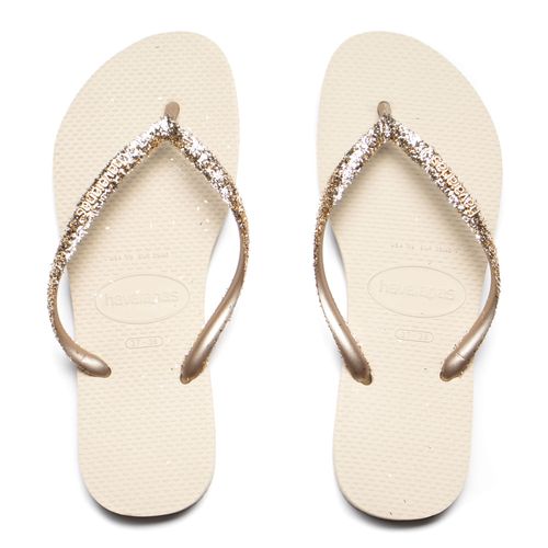 Chinelo Feminino Havaianas Slim Glitter Areia/Dourado