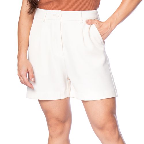 Short Feminino Pellini Alfaiataria Cintura Alta Off White
