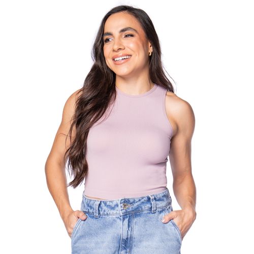 Regata Feminina Sea Surf Canelada Texturizado Lilás