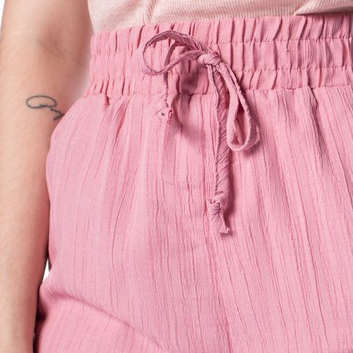 Calça Feminina The Style Box Wide Leg Textura Listras Rosa