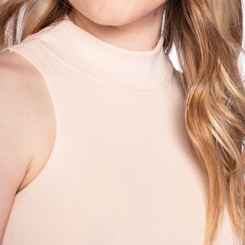 Regata Feminina Sea Surf Canelada Gola Alta Bege