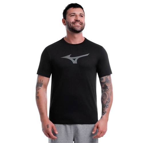 Camiseta Masculina Mizuno Basic Big Preto/Cinza