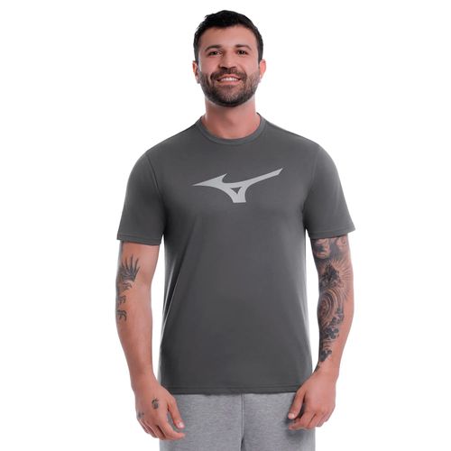 Camiseta Masculina Mizuno Big Logo Esportiva Cinza