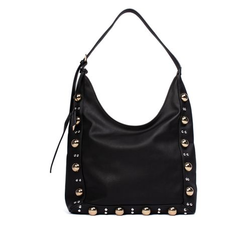 Bolsa Feminina Via Marte Tote Napa Aplicações Grande Preto