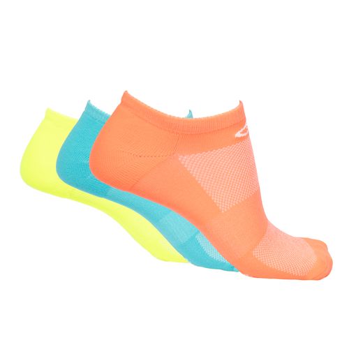 Meia Unissex Olympikus com 3 Pares Cano Invisível Neon Multi