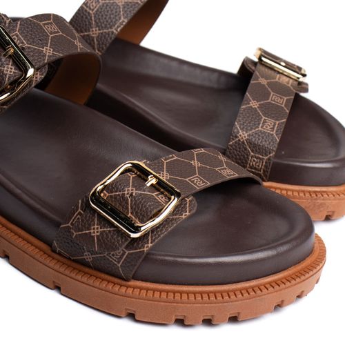 Chinelo Feminino Rafitthy Flatform Napa Burnished Marrom