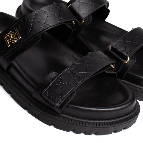 Chinelo Feminino Rafitthy Flatform Napa Burnished Preto