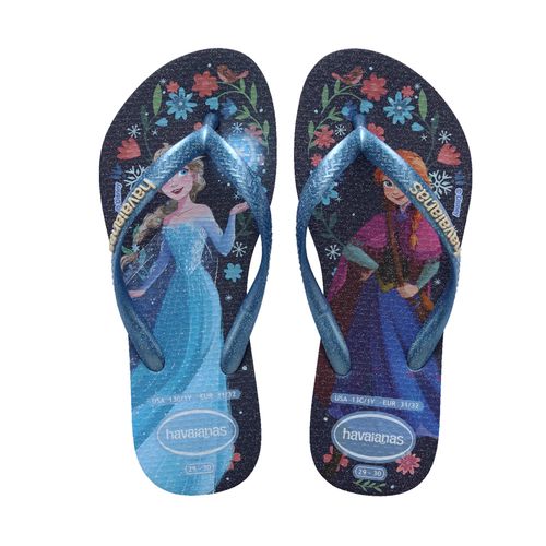 Chinelo Infantil Havaianas Slim Princess Azul/Multicolor