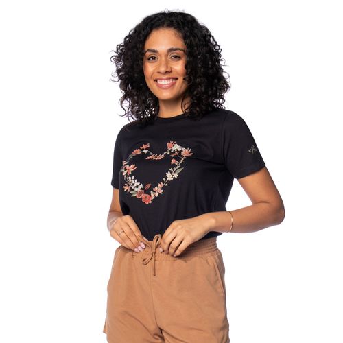 Camiseta Feminina Mormaii Estampa Flores Preto