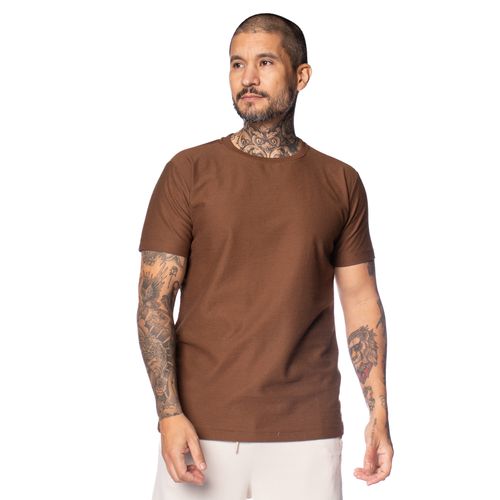 Camiseta Masculina Dixie Lisa Texturizada Marrom
