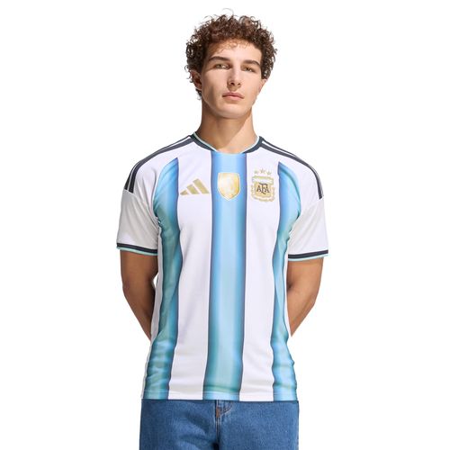 Camiseta Masculina Adidas Argentina I Climacool Branco/Azul