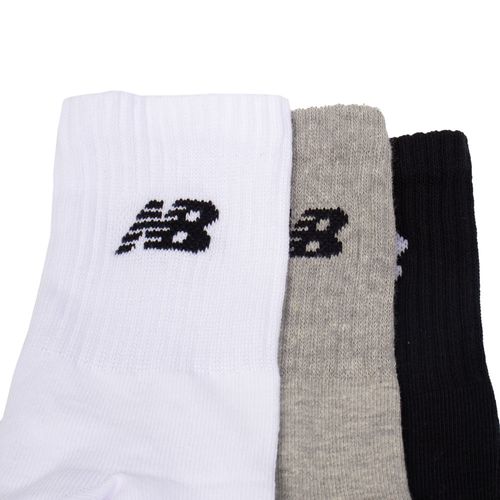 Meia Unissex New Balance Kit 3 NB32A Branco/Preto/Cinza