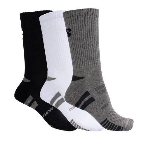 Meia Unissex New Balance Kit 3 NB74A Branco/Cinza/Preto