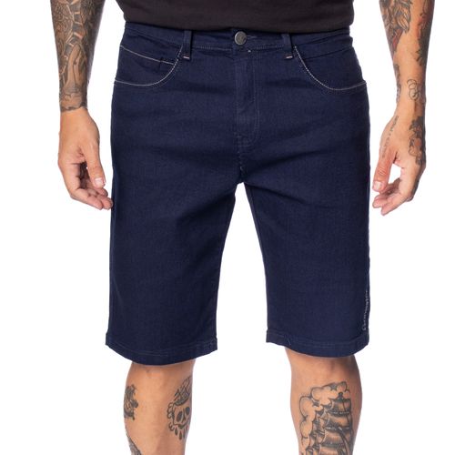 Bermuda Jeans Masculina Gangster Reta Azul Escuro