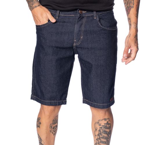 Bermuda Jeans Masculina Gangster Reta Azul Escuro