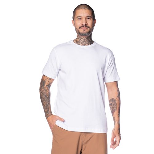Camiseta Masculina Dixie Lisa Bordado Branco