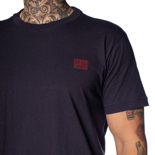 Camiseta Masculina Gangster Básica Algodão Marinho